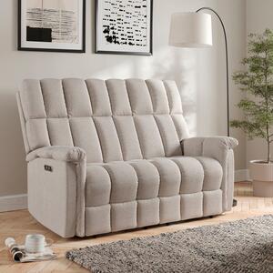 Spencer Chenille Power Recliner 2 Seater Sofa, Natural