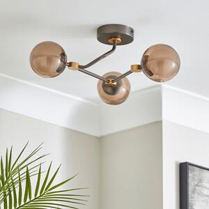 Molecular Industrial 3 Light Semi Flush Ceiling Light