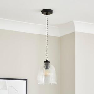 Ezra Ribbed Glass Pendant Light