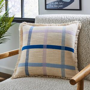 Woven Check Cotton Square Cushion