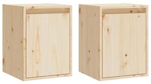 Wall Cabinets 2 pcs 30x30x40 cm Solid Wood Pine