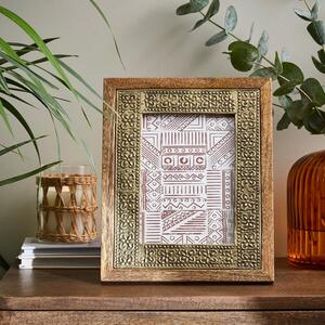Detailed Gold Metal Wooden Edge Photo Frame