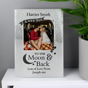 Personalised To the Moon and Back Glitter Glass Photo Frame