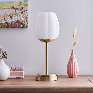 Frosted Tulip Ribbed Table Lamp