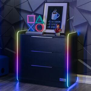 X Rocker Electra Chest of 3 Drawers with LED Lights