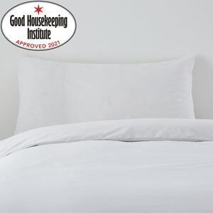 Non Iron Plain Dye White Kingsize Pillowcase Pair
