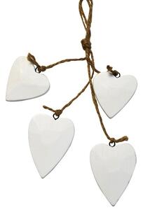 Blue Deco Set of Four Wooden Hanging Hearts