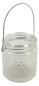 Clear Ribbed Glass Tealight Holder