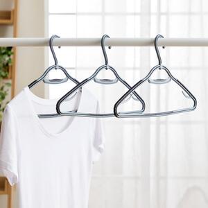 Pack of 3 Soft Grip Grey Clothes Hangers