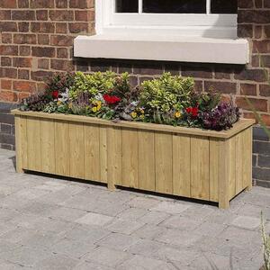 Hidalgo Wooden Rectangular Planter 1.5m in Natural