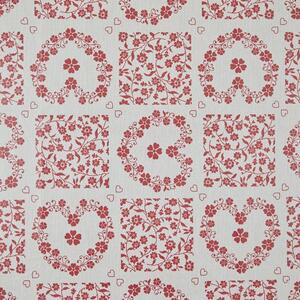 By the Metre Floral Hearts Red PVC