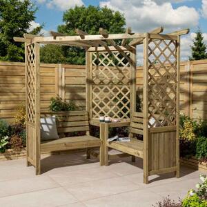 Bliss Wooden Garden Corner Arbour in Natural Timber