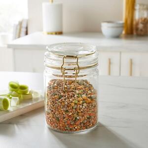 Glass Jar with Gold Clip Lid