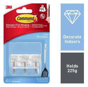 Command Small Wire Clear Hooks and Strips