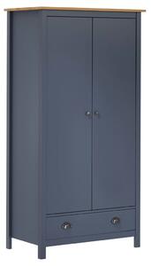 2-Door Wardrobe Hill Grey 89x50x170 cm Solid Pine Wood