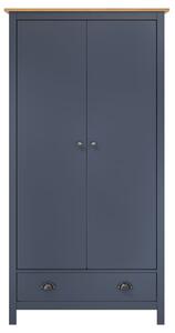 2-Door Wardrobe Hill Grey 89x50x170 cm Solid Pine Wood