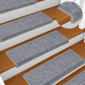 Carpet Stair Treads 15 pcs 65x21x4 cm White and Grey