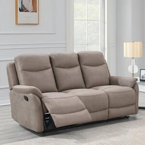 Evan Faux Suede 3 Seater Manual Recliner Sofa