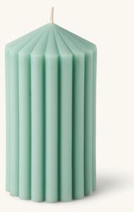 Pillar candle 13 cm - Paraffin/stearin/cotton. Ø7 x 13 cm. - Dusty Green - Søstrene Grene