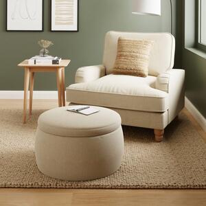 Medium Round Storage Pouffe, Luna Natural