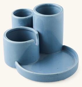 Desk organiser - Ceramic. 15.8 x 10 cm. - Misty Blue - Søstrene Grene