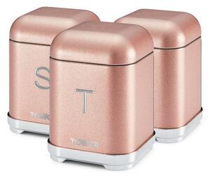 Glitz Blush Pink Set of 3 Canisters