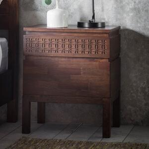 Baytown Retreat Bedside 2 Drawer Chest, Dark Wood