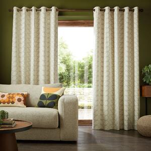 Orla Kiely Linear Stem Ready Made Eyelet Curtains Natural