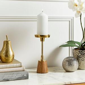 Gold Pillar Candle Holder