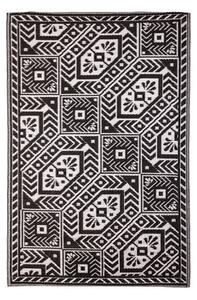 Fallen Fruits Diamond Black and White Outdoor Rug