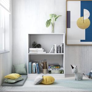 Bookshelf High Gloss White 60x24x76 cm Engineered Wood