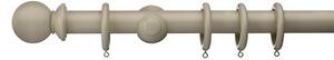 Sherwood Ball Finial Fixed Wooden Curtain Pole with Rings