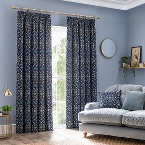 Folk Floral Pencil Pleat Curtains