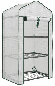 Outsunny Three-Tier Mini Greenhouse - White Aosom UK