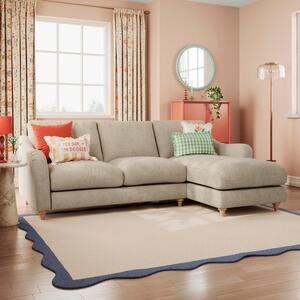 Hattie Tonal Plush Chenille Corner Chaise Sofa