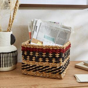 Seagrass Square Storage Basket Red