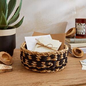 Small Seagrass Round Basket Monochrome