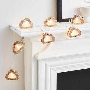 Wooden Cloud 10 LED String Lights