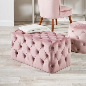 Seraphina Velvet Buttoned Ottoman