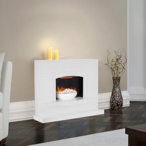 1800W Oxford Pebble White Fireplace Suite