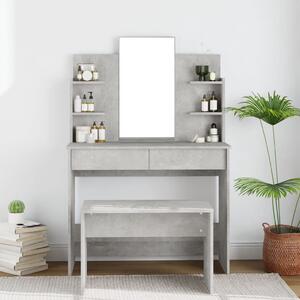 Dressing Table with Mirror Concrete Grey 96x40x142 cm
