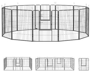 PawHut Heavy Duty Puppy Playpen, 12 Panel Pet Exercise Pen, Suitable for Small to Large Dogs Aosom UK