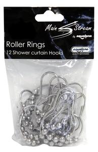 Roller Rings Pack of 12 Shower Curtain Hooks