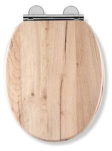 Croydex Corella Grey Oak Effect Flexi Fix Oval Toilet Seat