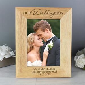 Personalised Our Wedding Day Wooden Photo Frame