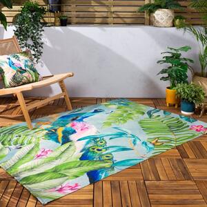 Wylder Tropics Peacock Washable Indoor Outdoor Rug