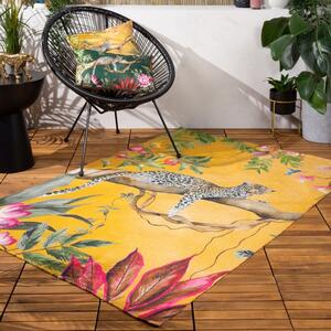 Wylder Tropics Leopard Ochre Washable Indoor Outdoor Rug