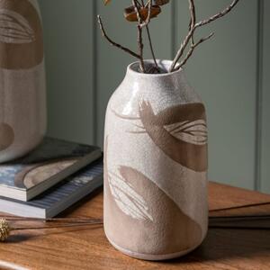 Colly Reactive Striped White Stoneware Vase