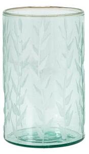 Gedney Leaf Printed Green Glass Vase