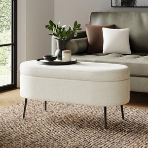 Evie Boucle Storage Ottoman